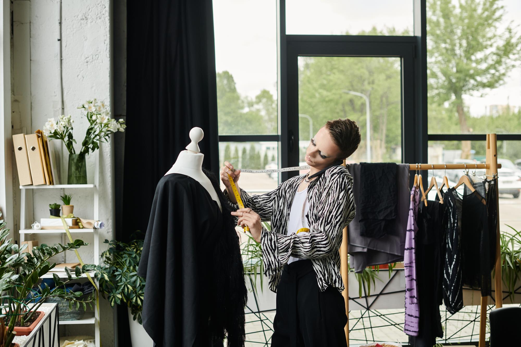 workshop entrance with hand-stitched textiles