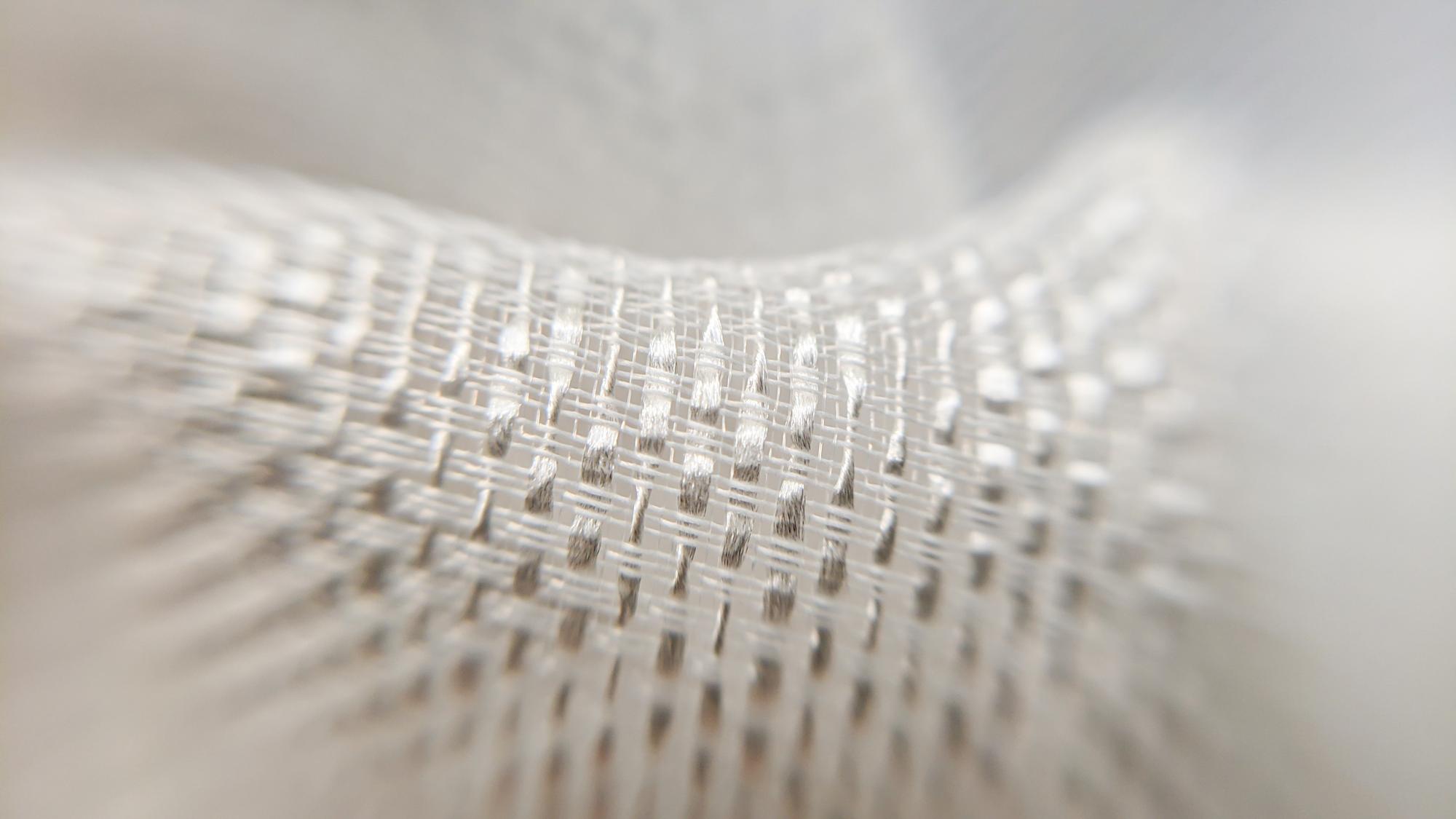 close-up metallic thread embroidery